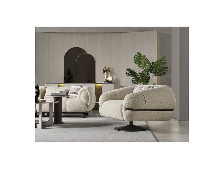 JVmoebel Sessel JVMoebel Sessel Club Lounge Beige Polster mit Armlehnen (Sessel), Made in Europa