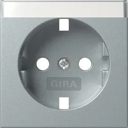 Gira Abdeckung. SCHUKO-Steckdose BSF F Aluminium 494726