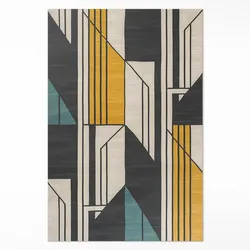 TEPPICH 60x90 cm Geometrisch Abstraktes Lineares Vintage Muster