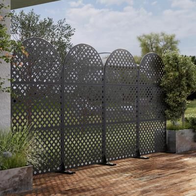 Dovelina Outdoor Privacy Screen Metal Privacy Screen Panel Free Standing - 72*35