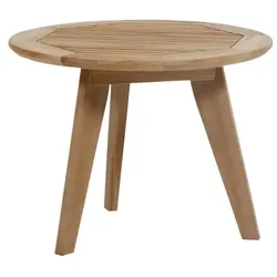 Gartencouchtisch Kastos aus Teakholz, modern rund, natur, Ø 60 cm, von Brafab