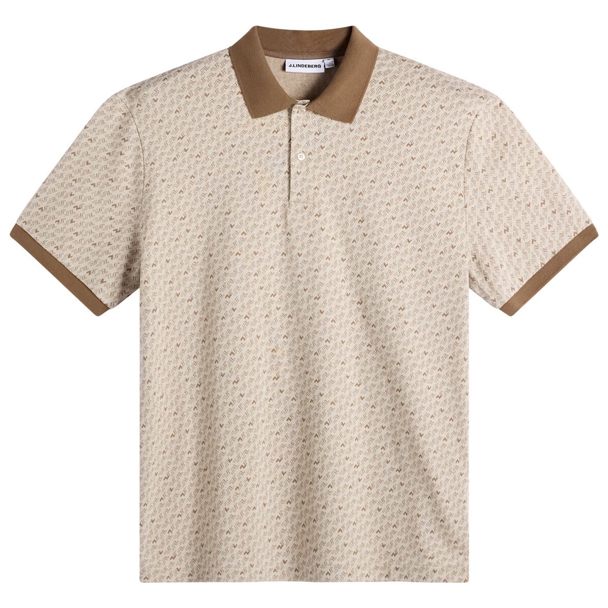 J.Lindeberg Devon Jacquard Polo bias bridge micro moon brindle (C167) L BMJT16578-C167-L