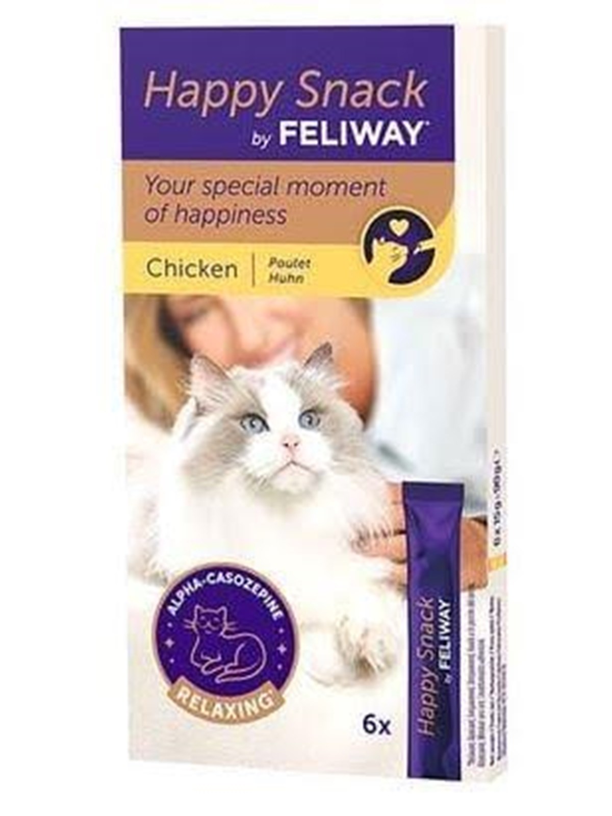 Feliway Happy Snack, Huhn, 1 Schachtel à 6 Sticks