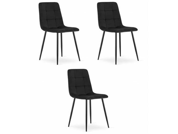 Best For Home Esszimmerstühle Schwarz Samtstühle 3er-Set gepolsterte Stühle Bequeme Stühle mit Metallbeinen Modernes Design für Wohnzimmer, Küche, Esszimmer