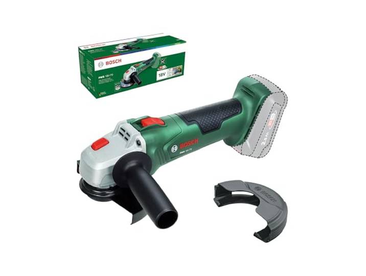 Bosch 18V System Akku-Winkelschleifer PWS 18V-70 (Für kleine bis mittlere Trenn- und Schleifarbeiten; Scheibendurchmesser: 125 mm)