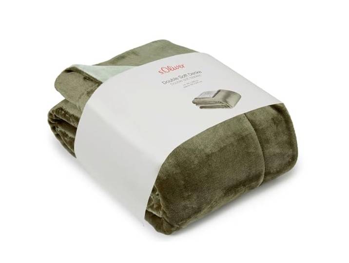 s.Oliver Doublesoft Kuscheldecke 150x200 cm grün - Flauschige Decke