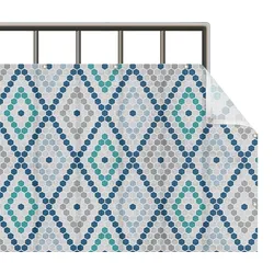 BALKON SICHTSCHUTZ Marokkanisches Fliesenmuster Türkis Blau 100/100 cm