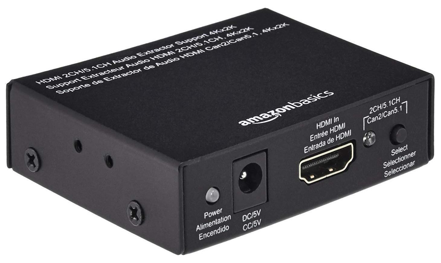 AmazonBasics AudioExtractor: HDMI naar HDMI-audio, SPDIF en RCA converter voor professionele audio-overdracht naar soundbars