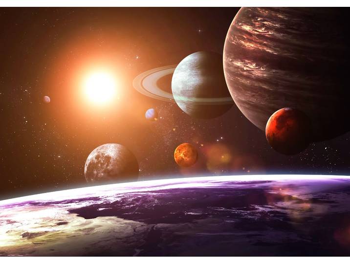 Fototapete PAPERMOON Solar System , bunt, B:1,5m L:1,11m, Vlies, Tapeten, Fototapete