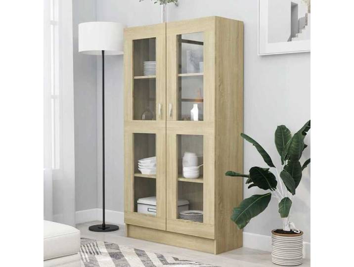 SALE 2024  Armoire à vitrine - Bibliothèque JMS - Armoire à vitrine Chêne sonoma 82 5x30 5x150cm Bois ingénierie ABHT 8409063