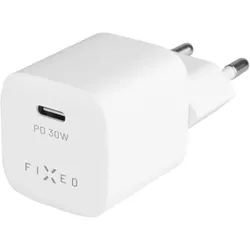 Fixed Ladegerät, USB-C, USB-C/USB-C Kabel, 1m, 30W (30 W, 1 Port), USB Ladegerät, Weiss