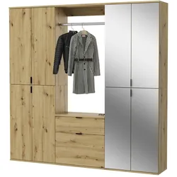 GARDEROBEN-SET Artisan Eiche 183 cm, Komplettset mit flexibler Inneneinteilung