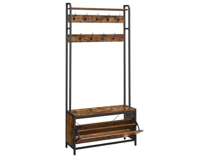 VASAGLE kapstok met schoenenkast, 9 haken, bovenste plank