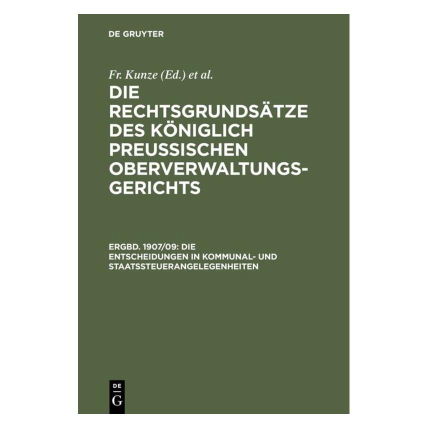 De Gruyter Die Rechtsgrundsätze des Königlich Preu (Deutsch, Hardcover) (67771949)