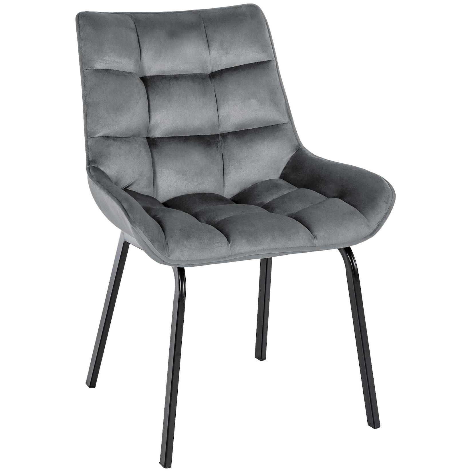 CLP Stuhl Saranda Samt - Farbe: dunkelgrau, Material: Samt
