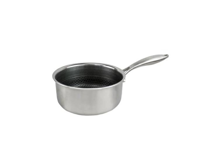 Cook & Pan - Casserole Honey 18 cm- Induction - Sans PFAS- Revêtement Antiadhésif en Céramique- Acier Inoxydable- RVS