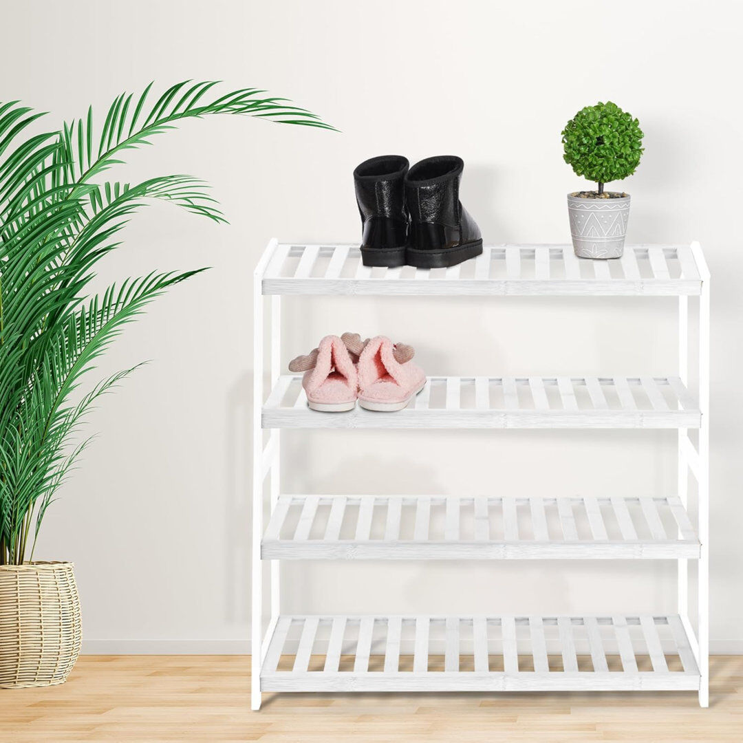 Rebrilliant 4 Pair Shoe Storage Rack White 4