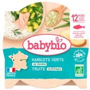 Babybio Cocotte de Haricots Verts de Vendée Truite de Bretagne à l'Aneth - Carton 1 assiette de 230 g