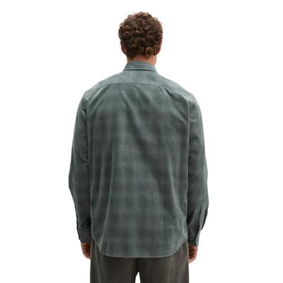 Langarmhemd MARC O'POLO "aus samtigen Bio-Baumwoll-Twill", Herren, Gr. M, Normalgrößen, grün (dunkelgrün), Obermaterial: 100% Baumwolle, kariert, regular fit normal, Manschette, Hemden