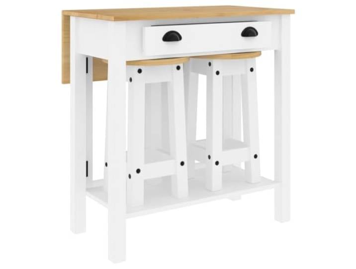 vidaXL 3-TLG. Bar-Set Weiß Massivholz Kiefer