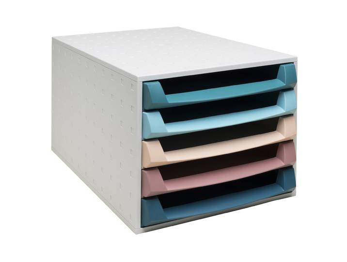 Exacompta Module de classement The Box Skandi 5 tiroirs - Couleurs assorties