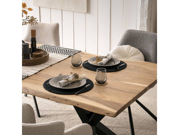 Ensemble de table Indah Naja 38 x 1 x 38cm Noir/Noir