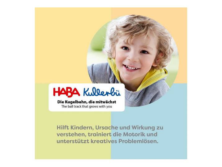 Haba Kugelbahn-Bausatz Kugelbahn Grundpackung Kullerbü Kugelbahn Baukasten 58 Tl. 2011789001