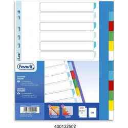 Favorit, Ordner Zubehör, 400132500 Trennwand Polypropylen (PP) Mehrfarbig 25 Stück