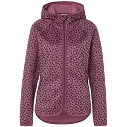 Tchibo - Strickfleecejacke mit Kapuze - Damen - Gr. M - bordeaux/print