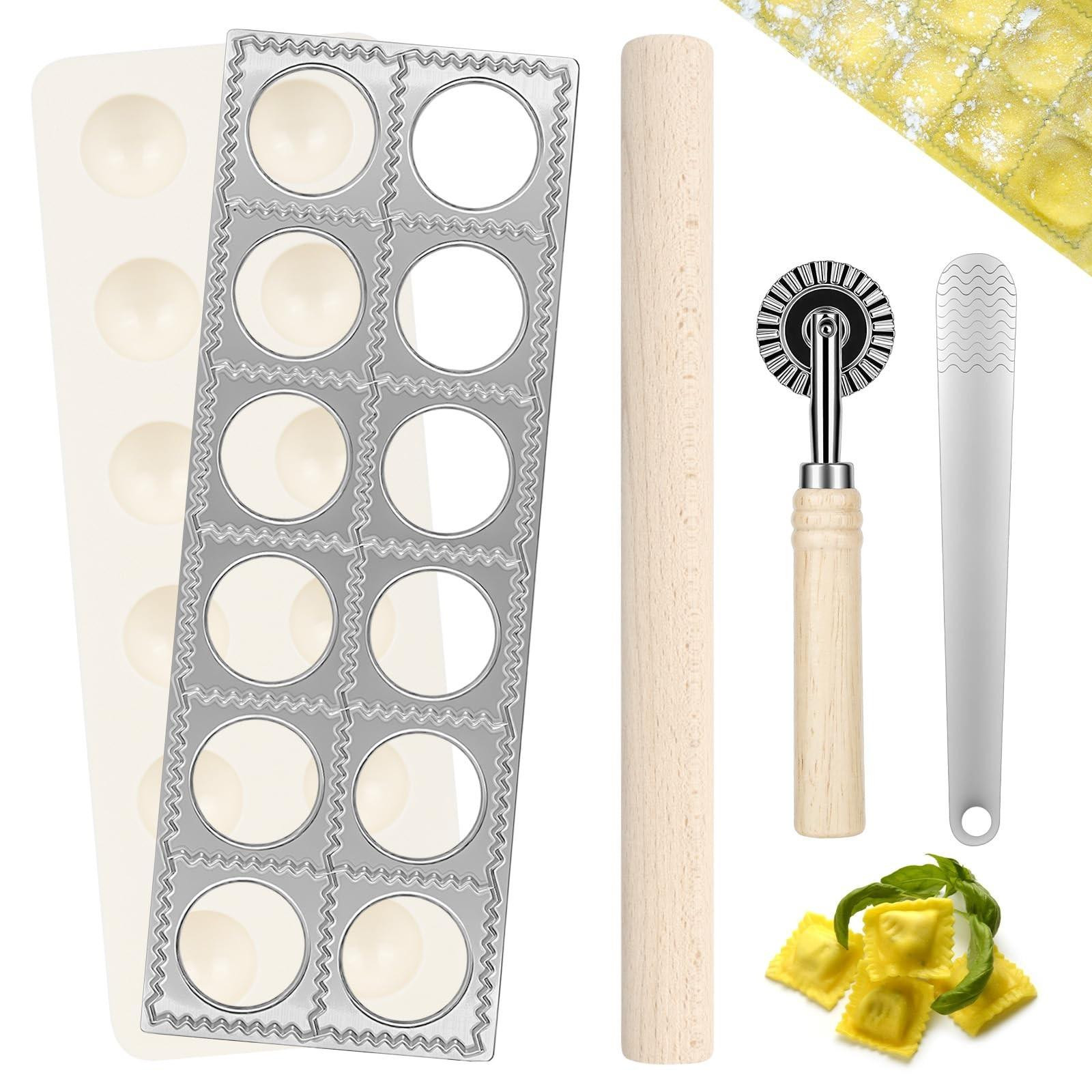 Merkloze Aluminium Ravioli Maker met 12 Gaten en Accessoires