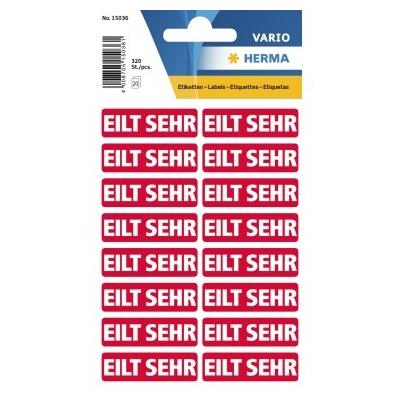 HERMA Hinweisetikett 15036 12,5x40mm Eilt sehr rt 320 St./Pack