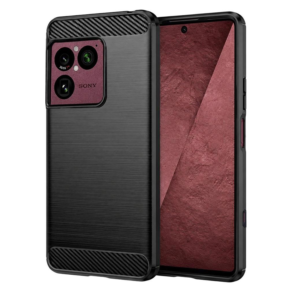 Techsuit - Carbon Silicone - Sony Xperia 1 VIII - Black (Sony Xperia 1 VII) (69890499)