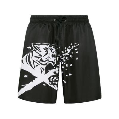 Badehose PLEIN SPORT "Badehose", Herren, Gr. L, US-Größen, schwarz-weiß (0201, schwarz, weiß), Obermaterial: 100% Polyester, Badehosen Badehose