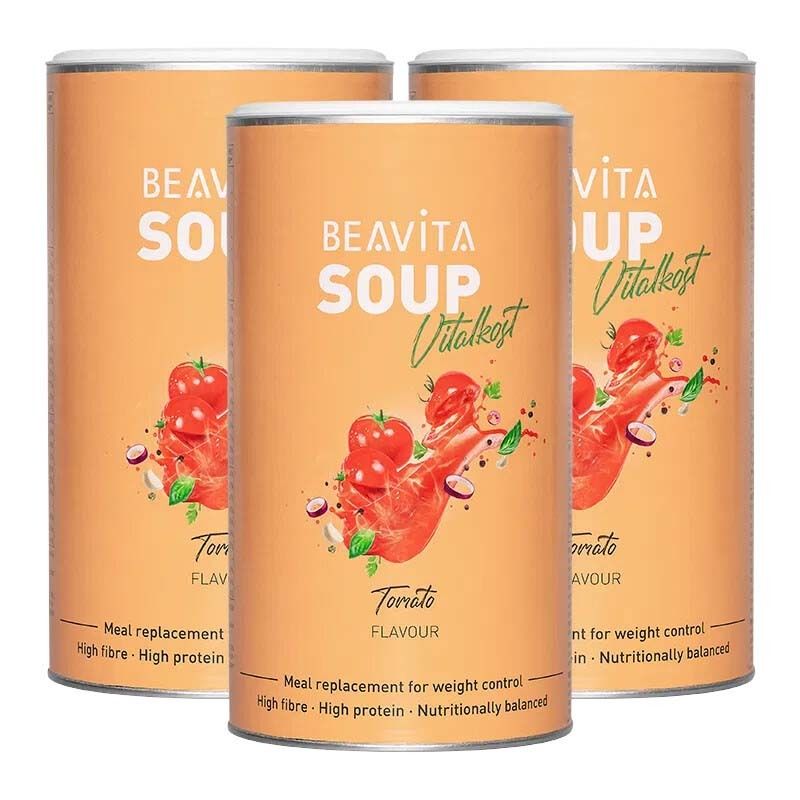 3 x Beavita Vitalkost Plus, Tomatensuppe 3x540 g Pulver