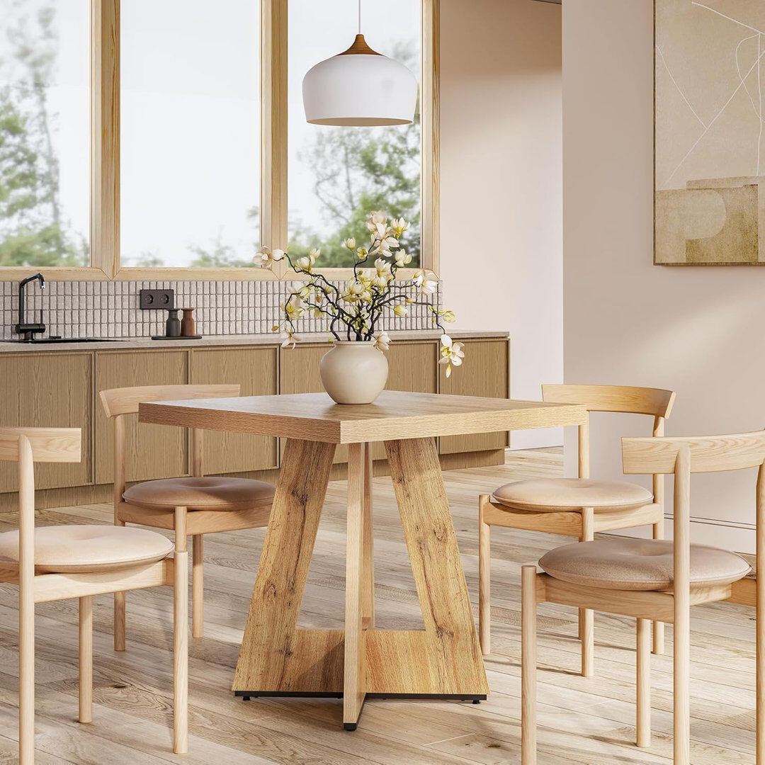 Brambly Cottage Square Unfinished Dining Table Tan
