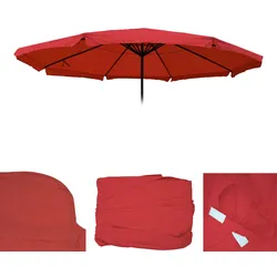 Ersatz-Bezug für Sonnenschirm Carpi Pro, Gastronomie Marktschirm mit Volant Ø 5m, Polyester ~ bordeaux