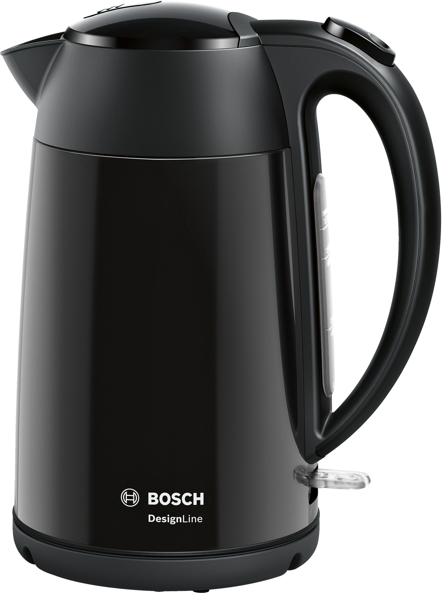 Bosch TWK3P423 Wasserkocher kabellos, DesignLine 1,7 l, 2.400 W, schwarz