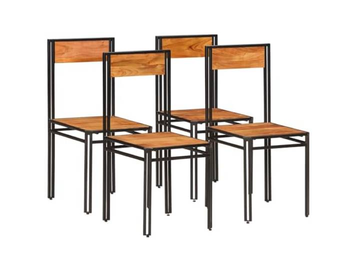 HGPOTUY Esszimmerstühle 4 STK. Massivholz Akazie Stabil Und Langlebig, Bereits Montiert, Modernes Design Für Esszimmer