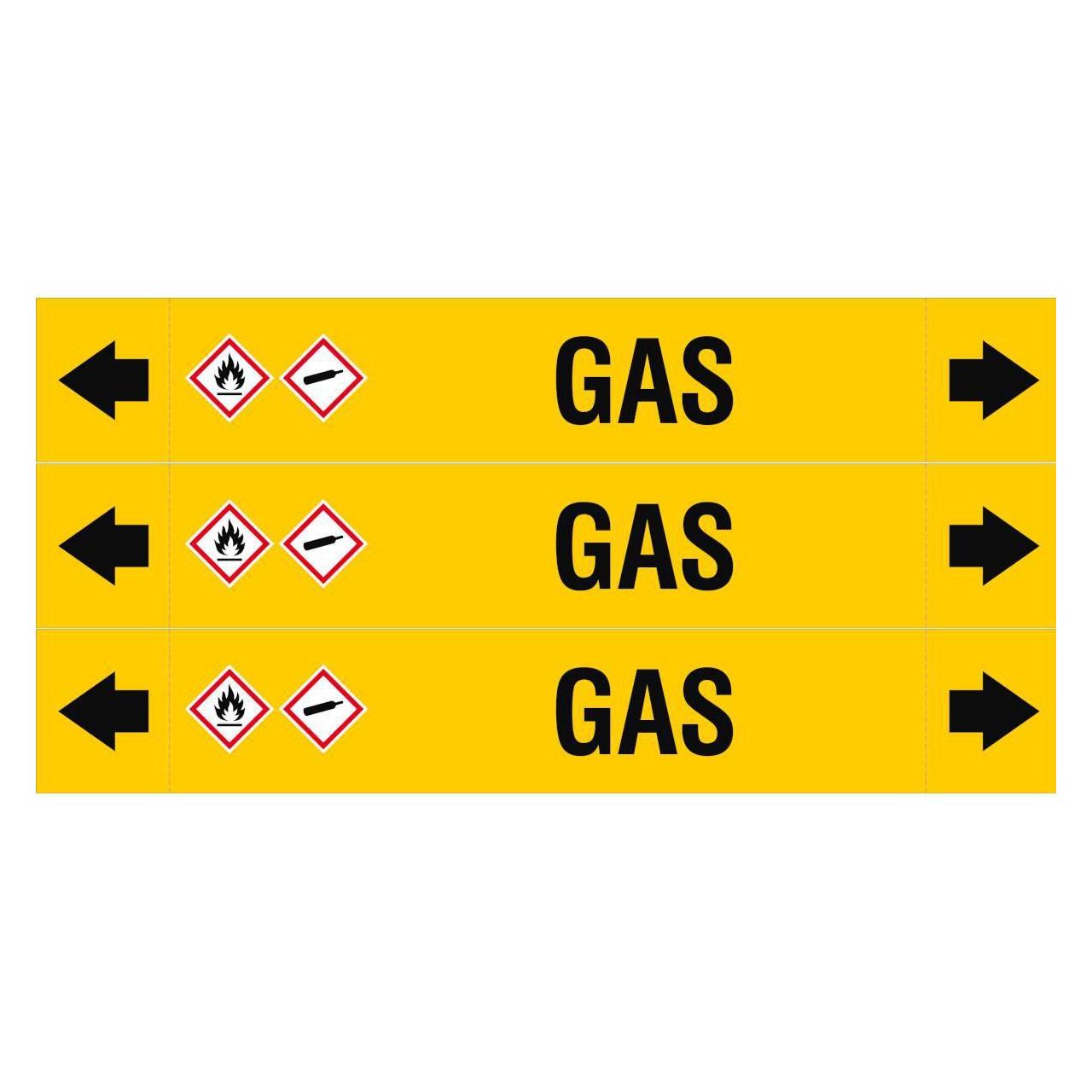 Brady ASME - Rohrmarkierer - Gas (ASMEPM-37X230MM-GAS)