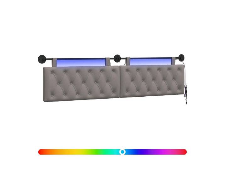 vidaXL Bett Hängendes Kopfteil Taupe Stoff (1-tlg)