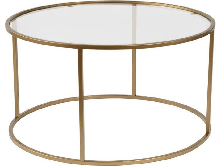 CALICOSY - Runder Couchtisch mit Glasplatte D80 cm – AURUM