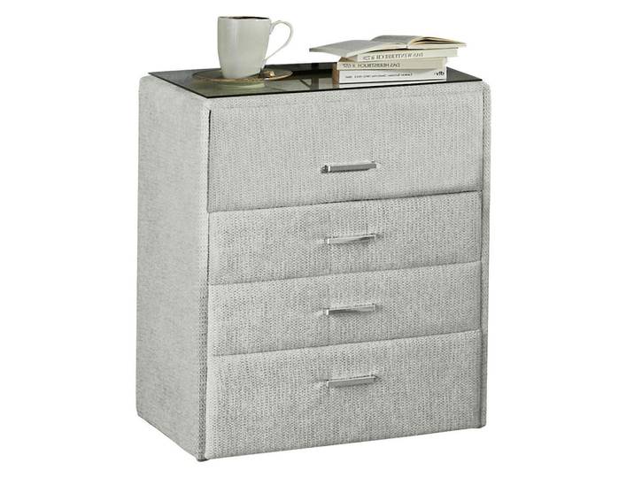 Beldomo - Sleep Nachtschrank, Ecru, Kunststoff, 4 Schublade(n) Schubladen, 50x60x43 cm, Made in EU, Schlafzimmer, Nachttische