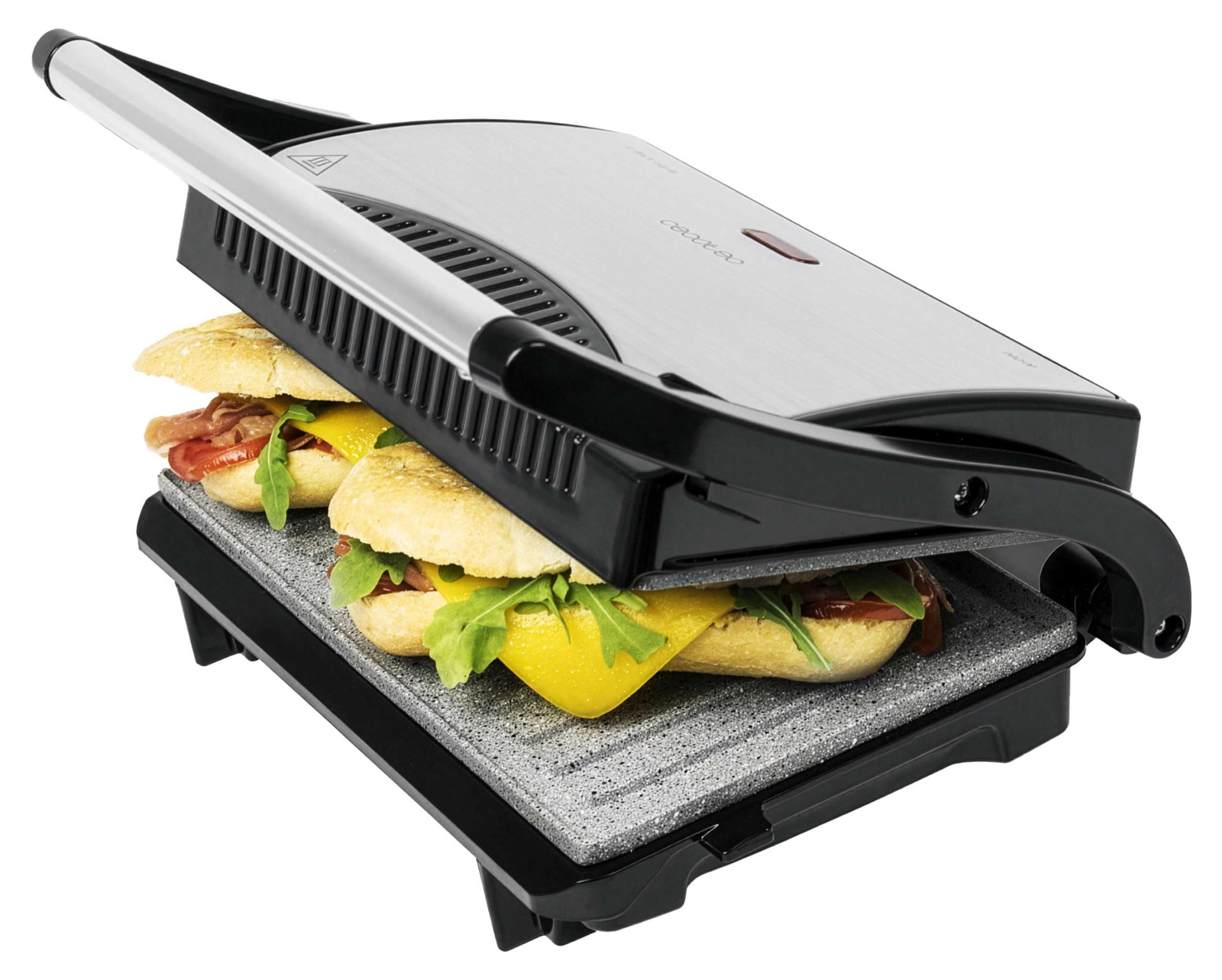 Cecotec Grill Rock'n Grill elektrische grill met RockStone anti-aanbaklaag, 700 W, Oppervlakte: 23 x 14,5 cm