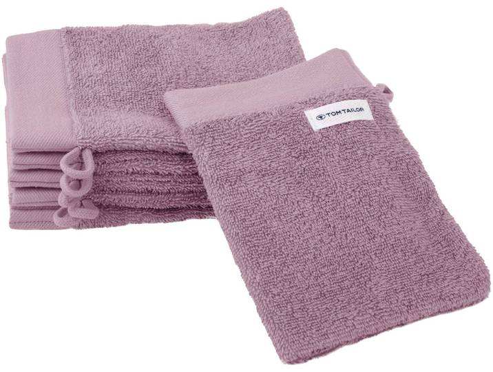 Waschhandschuh TOM TAILOR HOME Waschhandschuh COLOR BATH , lila (cozy mauve), B:16cm L:21cm, Frottier, Frottier, Handtücher, Waschhandschuh