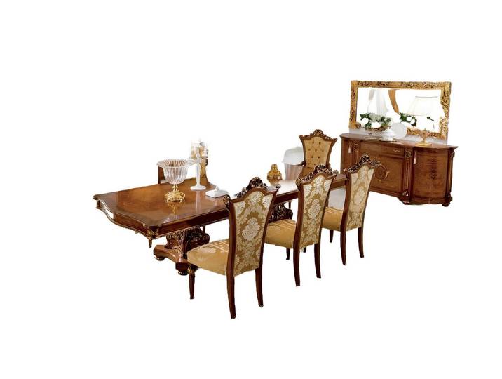 Xlmoebel Esstisch Luxuriöser Barocktisch aus braunem Holz mit detailreicher Verzierung (Esstisch), Hergestellt in Europa