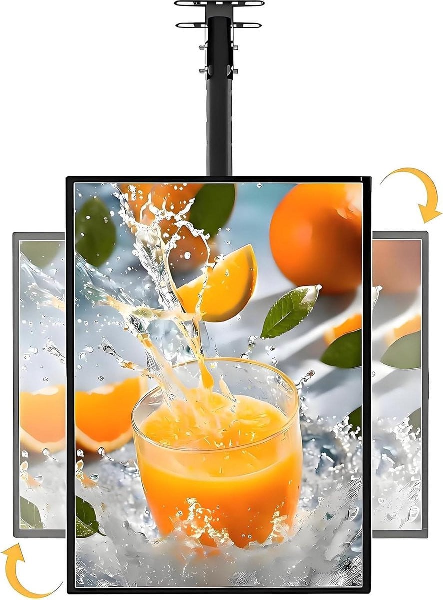 LED Lichtbak Klikframe Zwart - Verlicht Posterdisplay Menubord - Ultraslank Aluminium Frame - 60 x 70 cm