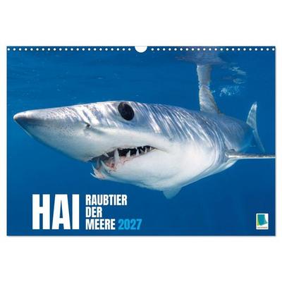 Hai: Raubtier der Meere (Wandkalender 2027 DIN A3 quer), CALVENDO Monatskalender