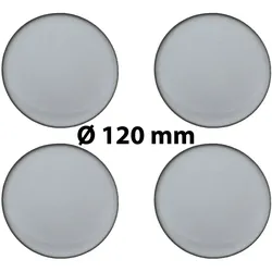 4 x Ø 120 mm Polymere Aufkleber / Silber-Optik / Nabenkappen, Felgendeckel