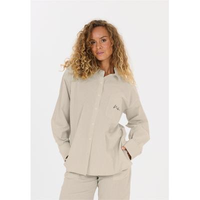 Langarmbluse NOU "Atala", Damen, Gr. 42, beige, 100% Baumwolle, gestreift, normal, ohne Ausschnitt, Blusen, mit atmungsaktiver Eigenschaft