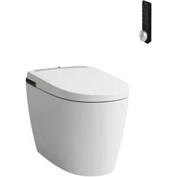 LAUFEN Cleanet Alvia Stand-Dusch-WC, spülrandlos, Tiefspüler, Vor-/Vollspülung, integrierter Spültank, 410x600x485mm, H8231604000001
